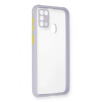 Newface Samsung Galaxy M31 Kılıf Miami Şeffaf Silikon - Lila