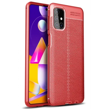 Newface Samsung Galaxy M31S Kılıf Auto Focus Kapak - Kırmızı
