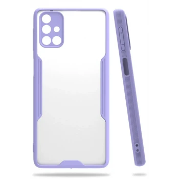 Newface Samsung Galaxy M31S Kılıf Platin Silikon - Lila