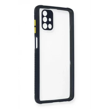 Newface Samsung Galaxy M51 Kılıf Miami Şeffaf Silikon - Lacivert