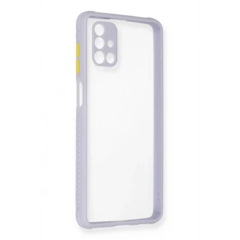 Newface Samsung Galaxy M51 Kılıf Miami Şeffaf Silikon - Lila