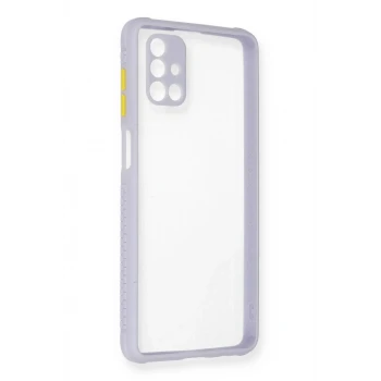 Newface Samsung Galaxy M51 Kılıf Miami Şeffaf Silikon - Lila