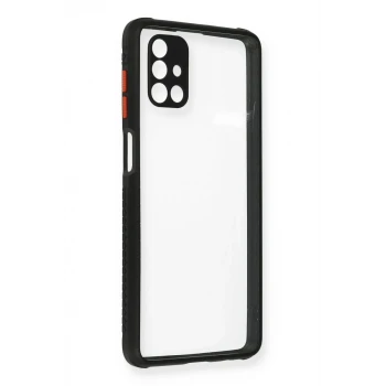 Newface Samsung Galaxy M51 Kılıf Miami Şeffaf Silikon - Siyah