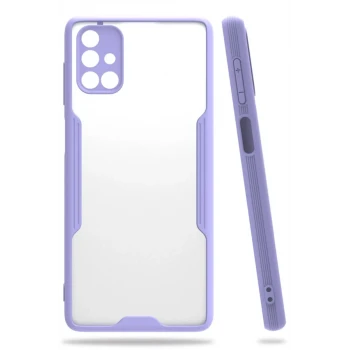 Newface Samsung Galaxy M51 Kılıf Platin Silikon - Lila
