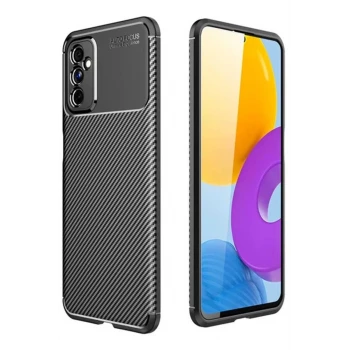 Newface Samsung Galaxy M52 5G Kılıf Auto Focus Karbon Kapak - Siyah