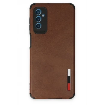 Newface Samsung Galaxy M52 5G Kılıf Loop Deri Silikon - Kahverengi
