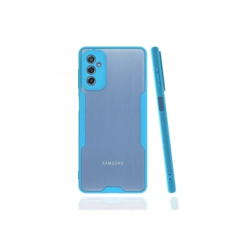 Newface Samsung Galaxy M52 5G Kılıf Platin Silikon - Mavi