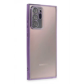 Newface Samsung Galaxy Note 20 Ultra Kılıf Razer Lensli Silikon - Mor