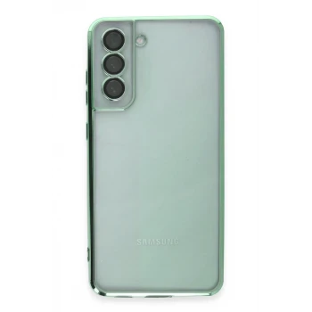 Newface Samsung Galaxy S21 FE Kılıf Razer Lensli Silikon - Yeşil