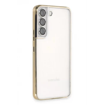 Newface Samsung Galaxy S22 Kılıf Razer Lensli Silikon - Gold