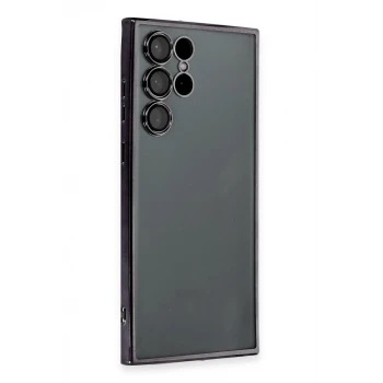 Newface Samsung Galaxy S22 Ultra Kılıf Razer Lensli Silikon - Siyah