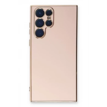 Newface Samsung Galaxy S22 Ultra Kılıf Volet Silikon - Pembe