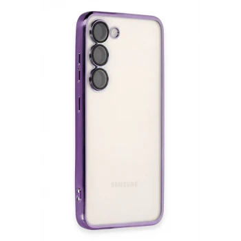 Newface Samsung Galaxy S23 Kılıf Razer Lensli Silikon - Mor