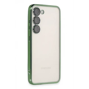 Newface Samsung Galaxy S23 Kılıf Razer Lensli Silikon - Yeşil