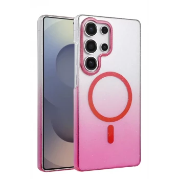 Newface Samsung Galaxy S23 Ultra Glossy Magsafe Kapak - Pembe