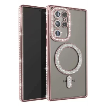 Newface Samsung Galaxy S23 Ultra Joke Simli Magneticsafe Kılıf - Pembe