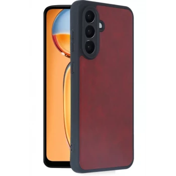 Newface Samsung Galaxy S24 FE Kılıf Aras Deri Kapak - Bordo