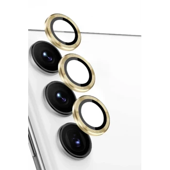 Newface Samsung Galaxy S24 FE Raze Metal Kamera Lens - Sarı