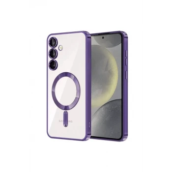 Newface Samsung Galaxy S24 Kılıf Kross Magneticsafe Kapak - Mor