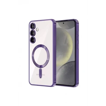 Newface Samsung Galaxy S24 Kılıf Kross Magneticsafe Kapak - Mor