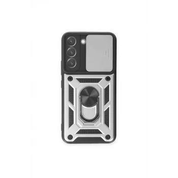 Newface Samsung Galaxy S24 Kılıf Pars Lens Yüzüklü Silikon - Gümüş