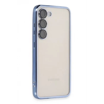 Newface Samsung Galaxy S24 Kılıf Razer Lensli Silikon - Açık Mavi