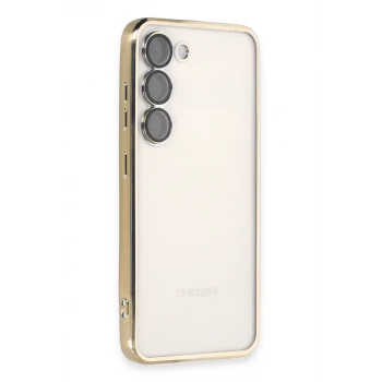 Newface Samsung Galaxy S24 Kılıf Razer Lensli Silikon - Gold