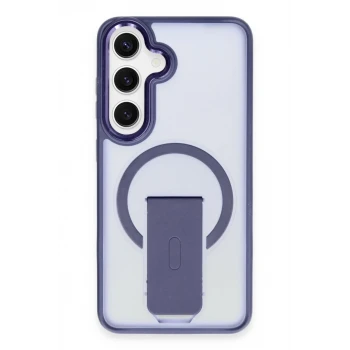 Newface Samsung Galaxy S24 Tork Magsafe Standlı Kapak - Lacivert