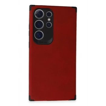 Newface Samsung Galaxy S24 Ultra Kılıf Loop Deri Silikon - Kırmızı