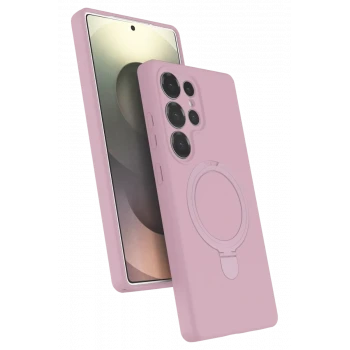 Newface Samsung Galaxy S24 Ultra Regal Magsafe Standlı Kapak - Açık Pembe