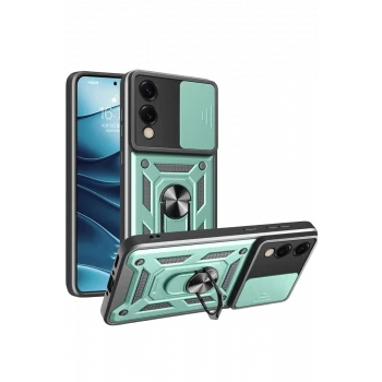 Newface Samsung Galaxy S25 Edge Pars Lens Yüzüklü Silikon - Yeşil