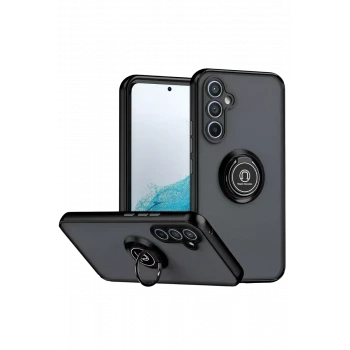 Newface Samsung Galaxy S25 FE Montreal Yüzüklü Silikon Kapak - Siyah