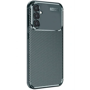 Newface Samsung Galaxy S25 Plus Kılıf Auto Focus Karbon Kapak - Koyu Yeşil