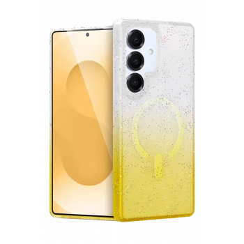 Newface Samsung Galaxy S25 Plus Pummel Shiny Magsafe Kapak - Gold