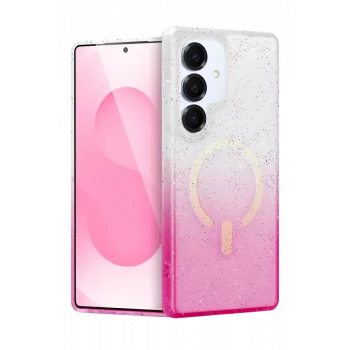 Newface Samsung Galaxy S25 Pummel Shiny Magsafe Kapak - Pembe