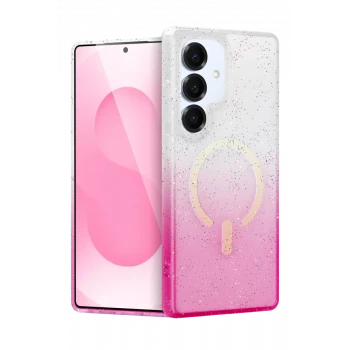 Newface Samsung Galaxy S25 Pummel Shiny Magsafe Kapak - Pembe