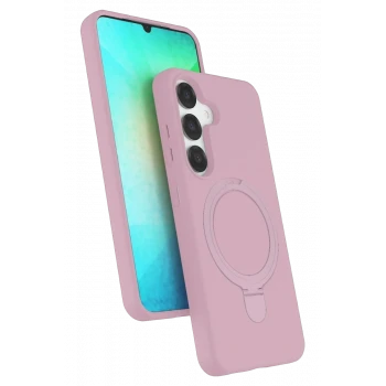 Newface Samsung Galaxy S25 Regal Magsafe Standlı Kapak - Açık Pembe
