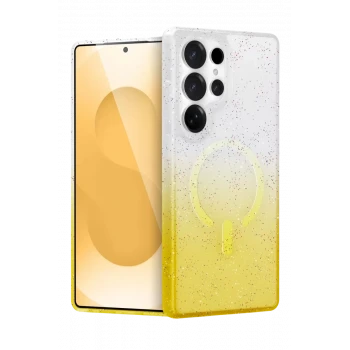 Newface Samsung Galaxy S25 Ultra Pummel Shiny Magsafe Kapak - Gold