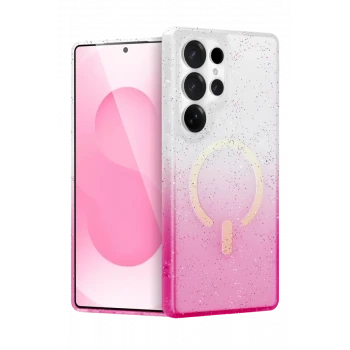 Newface Samsung Galaxy S25 Ultra Pummel Shiny Magsafe Kapak - Pembe