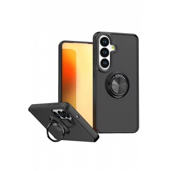 Newface Samsung Galaxy S26 Plus Montreal Yüzüklü Silikon Kapak - Siyah