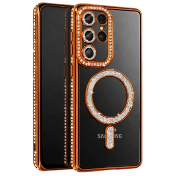 Newface Samsung Galaxy S26 Ultra Joke Simli Magneticsafe Kılıf - Turuncu