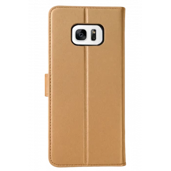 Newface Samsung Galaxy S7 Edge Trend S Plus Kapaklı Kılıf - Gold