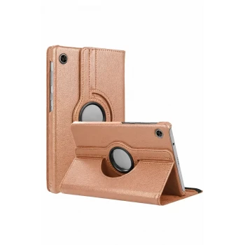 Newface Samsung Galaxy Tab A11 360 Tablet Deri Kılıf - Rose Gold