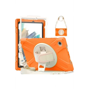 Newface Samsung Galaxy X200 Tab A8 10.5 Kılıf Amazing Tablet Kapak - Turuncu
