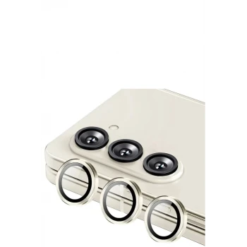 Newface Samsung Galaxy Z Fold 5 Valdez Metal Kamera Lens - Krem