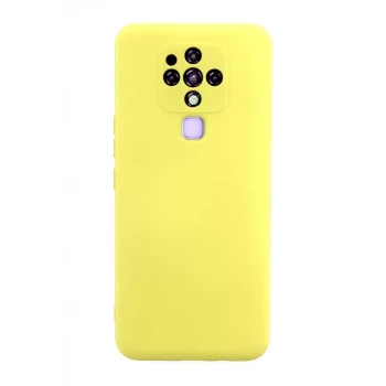 Newface Tecno Camon 16 Kılıf Nano içi Kadife Silikon - Sarı