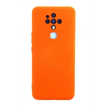 Newface Tecno Camon 16 Kılıf Nano içi Kadife Silikon - Turuncu