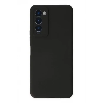 Newface Tecno Camon 18 Kılıf Nano içi Kadife Silikon - Siyah