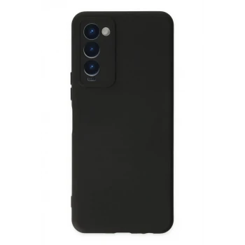 Newface Tecno Camon 18 Kılıf Nano içi Kadife Silikon - Siyah