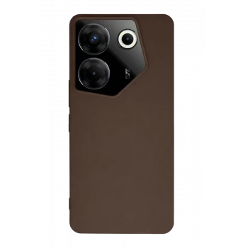 Newface Tecno Camon 20 Pro 5G Kılıf First Silikon - Kahverengi
